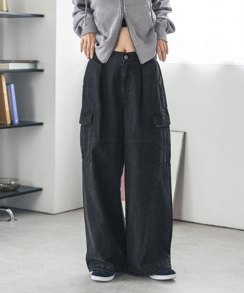 PBLIM（ページボーイリム）の「《UNISEX》ピグメントカーゴパンツ（カーゴパンツ・レディース・オフホワイト/ブラック/ブラウン・MEDIUM/LARGE）」の13枚目の写真