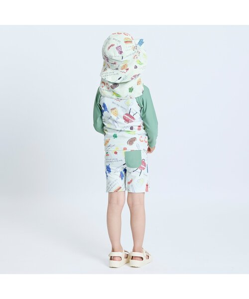 BIT'Z(ビッツ)の「みんなでBBQしたよ柄日よけハット(ハット・キッズ・ライム/キナリ・50/48/54/52)」の4枚目の写真