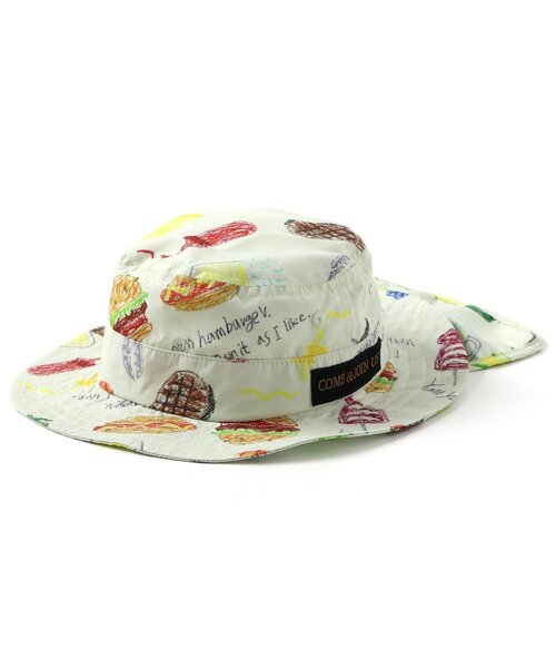 BIT'Z(ビッツ)の「みんなでBBQしたよ柄日よけハット(ハット・キッズ・ライム/キナリ・50/48/54/52)」の5枚目の写真