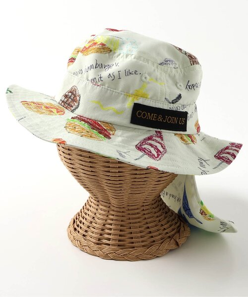 BIT'Z(ビッツ)の「みんなでBBQしたよ柄日よけハット(ハット・キッズ・ライム/キナリ・50/48/54/52)」の6枚目の写真