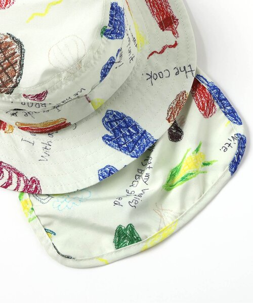 BIT'Z(ビッツ)の「みんなでBBQしたよ柄日よけハット(ハット・キッズ・ライム/キナリ・50/48/54/52)」の12枚目の写真