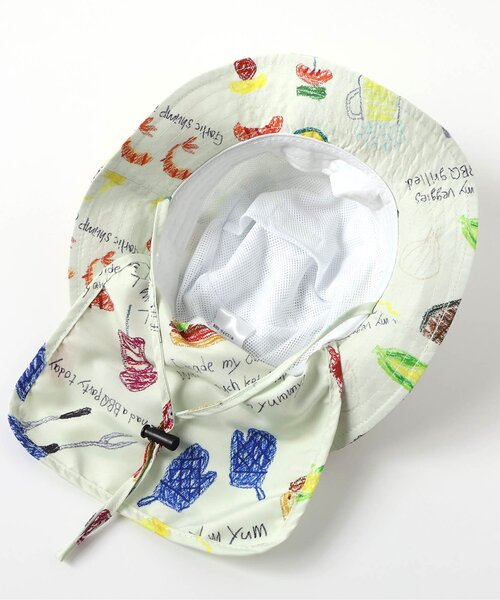 BIT'Z(ビッツ)の「みんなでBBQしたよ柄日よけハット(ハット・キッズ・ライム/キナリ・50/48/54/52)」の13枚目の写真