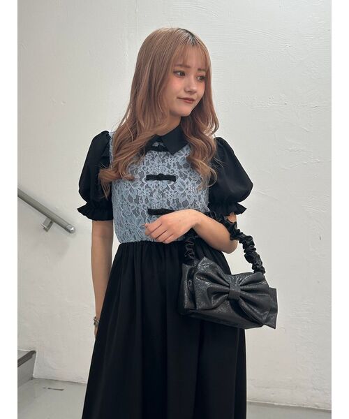 jouetie(ジュエティ)の「レースドッキングチャイナワンピース(ワンピース・レディース・アイボリー/ブラック/ピンク・MEDIUM)」の10枚目の写真