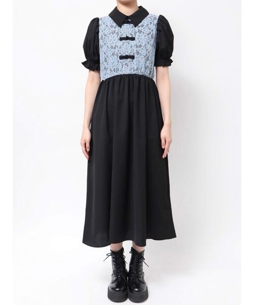 jouetie(ジュエティ)の「レースドッキングチャイナワンピース(ワンピース・レディース・アイボリー/ブラック/ピンク・MEDIUM)」の15枚目の写真