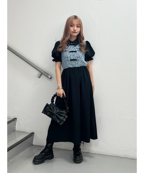 jouetie(ジュエティ)の「レースドッキングチャイナワンピース(ワンピース・レディース・アイボリー/ブラック/ピンク・MEDIUM)」の9枚目の写真