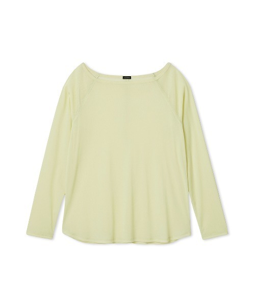 Mila Owen（ミラオーウェン）の「【セットアップ対応】フロッキーベロアボートネックトップス（Tシャツ/カットソー・レディース・チャコールグレー/ベージュ/ライム・0/1）」の18枚目の写真