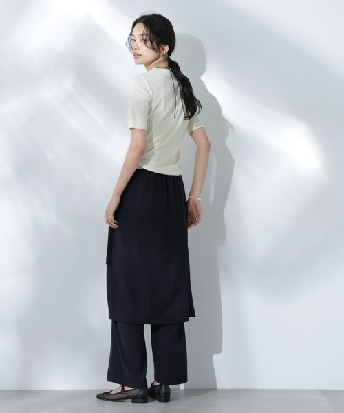 NANO universe(ナノユニバース)の「Anti Soaked(R) 汗染み防止クルーネックリブTシャツ(Tシャツ/カットソー・レディース・ブラック/カーキ/アイボリー/チャコール・S/M/L)」の11枚目の写真