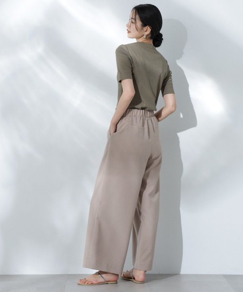 NANO universe(ナノユニバース)の「Anti Soaked(R) 汗染み防止クルーネックリブTシャツ(Tシャツ/カットソー・レディース・ブラック/カーキ/アイボリー/チャコール・S/M/L)」の18枚目の写真