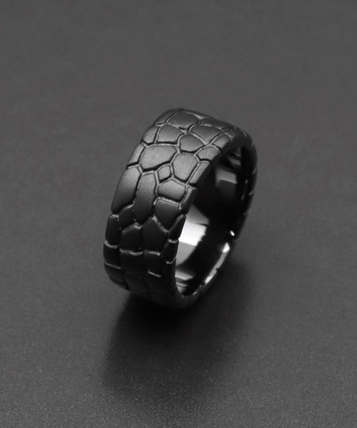 wjk（ダヴルジェイケイ）の「ab1769-IVXLCDM×wjk croco pattern middle ring リング 指輪（リング・メンズ・ブラック系その他・21号/19号/17号）」の11枚目の写真