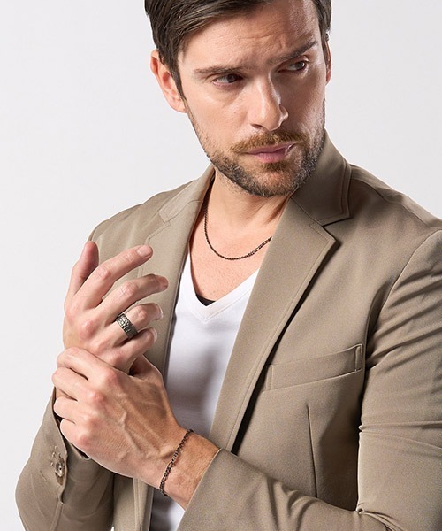 wjk（ダヴルジェイケイ）の「ab1769-IVXLCDM×wjk croco pattern middle ring リング 指輪（リング・メンズ・ブラック系その他・21号/19号/17号）」の9枚目の写真