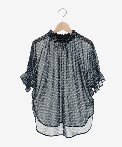 ルクールブラン（le．coeur blanc）/シフォン幾何柄プリントブラウス セール】シフォン幾何柄プリントブラウス（シャツ/ブラウス）｜le