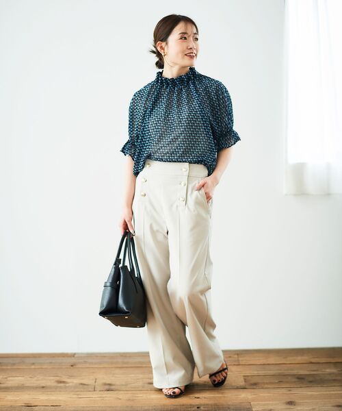 セール】シフォン幾何柄プリントブラウス（シャツ/ブラウス）｜le