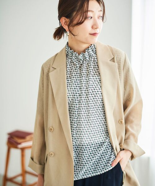 le.coeur blanc(ルクールブラン)の「シフォン幾何柄プリントブラウス(シャツ/ブラウス・レディース・ホワイト系その他/ブルー系その他4・38)」の7枚目の写真