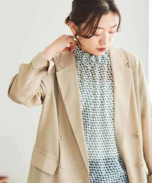 le.coeur blanc(ルクールブラン)の「シフォン幾何柄プリントブラウス(シャツ/ブラウス・レディース・ホワイト系その他/ブルー系その他4・38)」の8枚目の写真