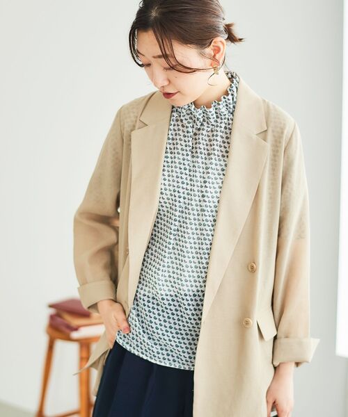 le.coeur blanc(ルクールブラン)の「シフォン幾何柄プリントブラウス(シャツ/ブラウス・レディース・ホワイト系その他/ブルー系その他4・38)」の9枚目の写真