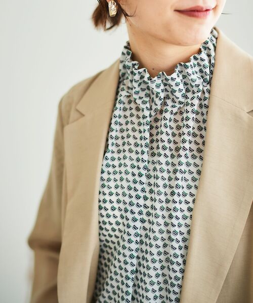 セール】シフォン幾何柄プリントブラウス（シャツ/ブラウス）｜le