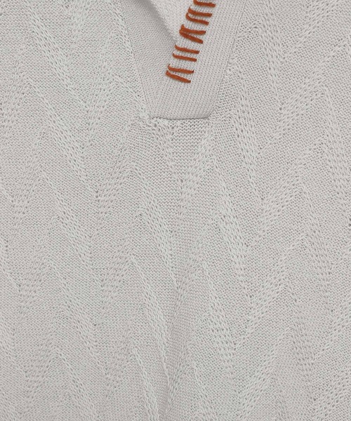 HARE（ハレ）の「ルーズニットポロ(HARE)（ポロシャツ・メンズ・グリーン/グレー/ブラック/ブラウン/ブルー・FREE）」の7枚目の写真