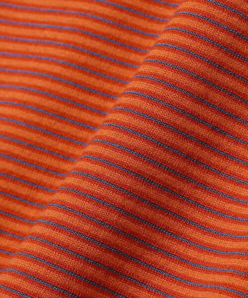 Yonetomi(ヨネトミ)の「Yonetomi / ガーメントダイ ボーダー Tシャツ(Tシャツ/カットソー・メンズ・ブラウン/オレンジ/ライトブラウン/ネイビー・1/2/3)」の8枚目の写真