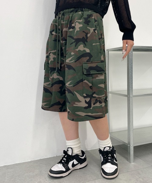 WEGO（ウィゴー）の「WEGO/スウェットカーゴハーフパンツ（スウェットパンツ・レディース・杢グレー/レッド/スミクロ/その他1/ピンク・FREE）」の5枚目の写真