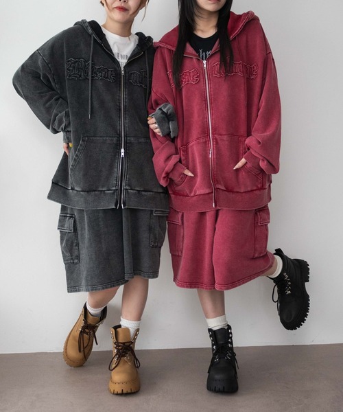 WEGO（ウィゴー）の「WEGO/スウェットカーゴハーフパンツ（スウェットパンツ・レディース・杢グレー/レッド/スミクロ/その他1/ピンク・FREE）」の6枚目の写真