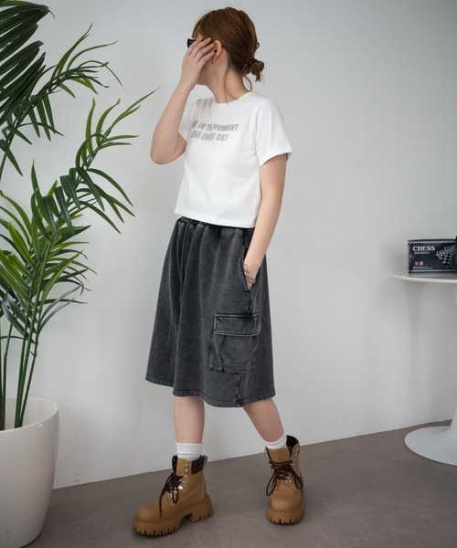 WEGO（ウィゴー）の「WEGO/スウェットカーゴハーフパンツ（スウェットパンツ・レディース・杢グレー/レッド/スミクロ/その他1/ピンク・FREE）」の7枚目の写真