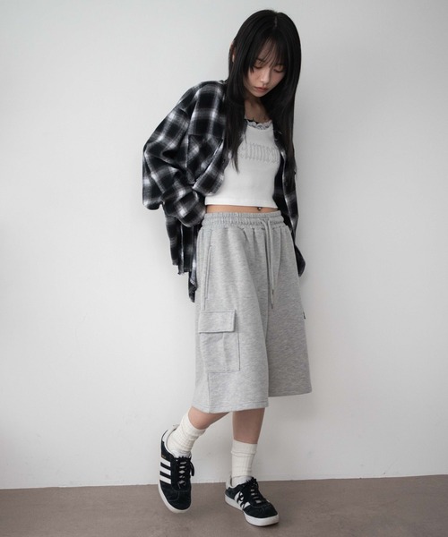 WEGO（ウィゴー）の「WEGO/スウェットカーゴハーフパンツ（スウェットパンツ・レディース・杢グレー/レッド/スミクロ/その他1/ピンク・FREE）」の20枚目の写真