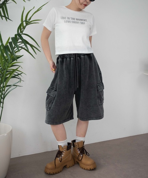 WEGO（ウィゴー）の「WEGO/スウェットカーゴハーフパンツ（スウェットパンツ・レディース・杢グレー/レッド/スミクロ/その他1/ピンク・FREE）」の15枚目の写真