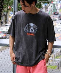 GLOSTER | 【新柄追加】【GLOSTER/グロスター】DOG&CAT 犬猫プリント ピグメント プリントTシャツ(Tシャツ/カットソー)