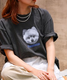 GLOSTER | 【新柄追加】【GLOSTER/グロスター】DOG&CAT 犬猫プリント ピグメント プリントTシャツ(Tシャツ/カットソー)