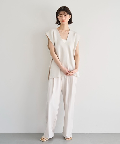 美品 アトリエモンケメル Vネック ニットベスト 2023ss ベスト ジレ 8色展開 Vネック ニットベスト レディース