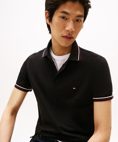 TOMMY HILFIGER(トミーヒルフィガー)の「ティッピングスリムフィットポロシャツ(ポロシャツ・メンズ・ブラック/ホワイト/ネイビー・LARGE/SMALL/X-LARGE/MEDIUM)」の8枚目の写真