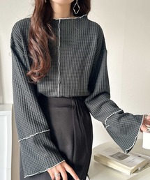 NOZOMI ISHIGURO グレー フリル長袖トップス NOZOMI ISHIGURO グレー