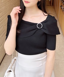 INGNI | パールリングオフショル半袖ニット(ニット/セーター)