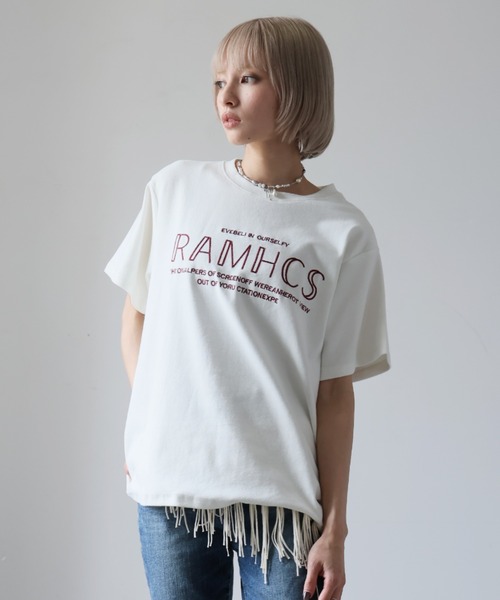 Girly Doll(ガーリードール)の「刺繍フロントロゴデザインTシャツ(Tシャツ/カットソー・レディース・グレー/ブラック/ホワイト・F)」の19枚目の写真
