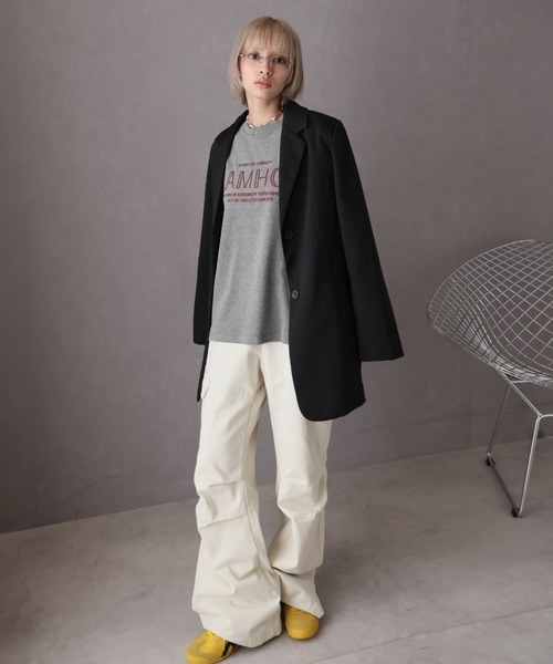 Girly Doll(ガーリードール)の「刺繍フロントロゴデザインTシャツ(Tシャツ/カットソー・レディース・グレー/ブラック/ホワイト・F)」の22枚目の写真