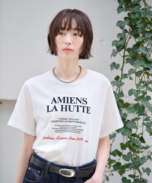 Rouge vif la cle（ルージュヴィフラクレ）の「別注【La Hutte / ラ ユット】フロッキー × 刺繍 ロゴTシャツ / プリントTシャツ / 半袖 / ロゴ プリント TEE（Tシャツ/カットソー・レディース・ホワイト系その他/レッド系その他/ホワイト系その他2/レッド系その他2・フリー）」の14枚目の写真