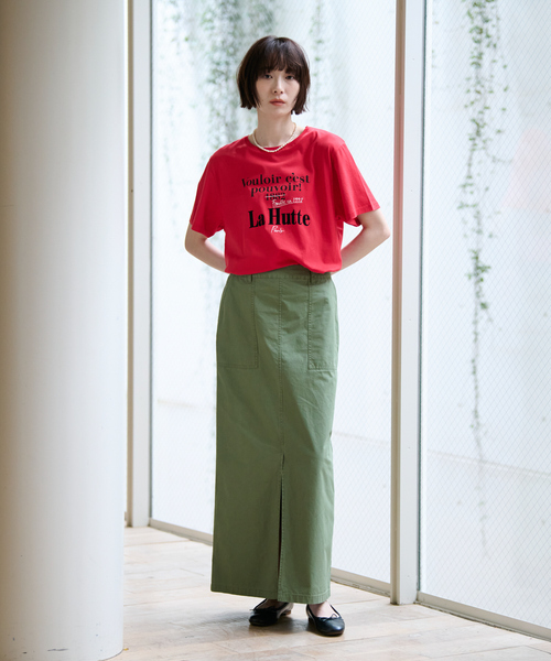 Rouge vif la cle（ルージュヴィフラクレ）の「別注【La Hutte / ラ ユット】フロッキー × 刺繍 ロゴTシャツ / プリントTシャツ / 半袖 / ロゴ プリント TEE（Tシャツ/カットソー・レディース・ホワイト系その他/レッド系その他/ホワイト系その他2/レッド系その他2・フリー）」の20枚目の写真