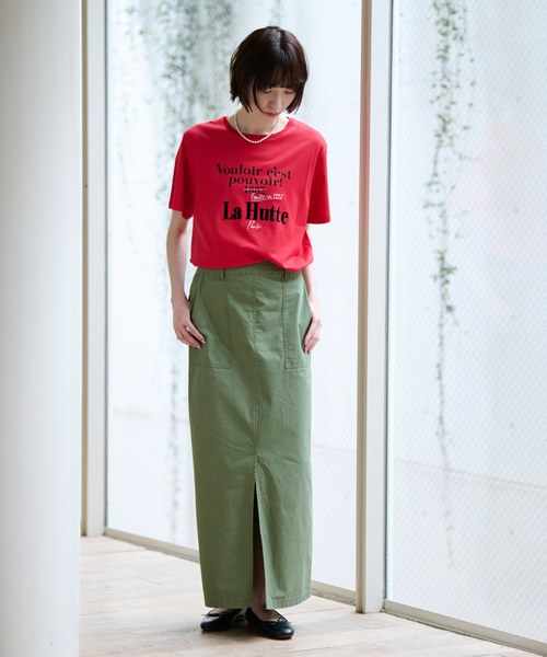 Rouge vif la cle（ルージュヴィフラクレ）の「別注【La Hutte / ラ ユット】フロッキー × 刺繍 ロゴTシャツ / プリントTシャツ / 半袖 / ロゴ プリント TEE（Tシャツ/カットソー・レディース・ホワイト系その他/レッド系その他/ホワイト系その他2/レッド系その他2・フリー）」の21枚目の写真