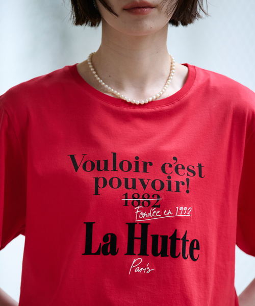 Rouge vif la cle（ルージュヴィフラクレ）の「別注【La Hutte / ラ ユット】フロッキー × 刺繍 ロゴTシャツ / プリントTシャツ / 半袖 / ロゴ プリント TEE（Tシャツ/カットソー・レディース・ホワイト系その他/レッド系その他/ホワイト系その他2/レッド系その他2・フリー）」の22枚目の写真