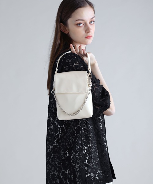 SOCCE（ソーシー）の「2way合皮ミニショルダーバッグ（ショルダーバッグ・メンズ・ブラック/ホワイト・F）」の4枚目の写真