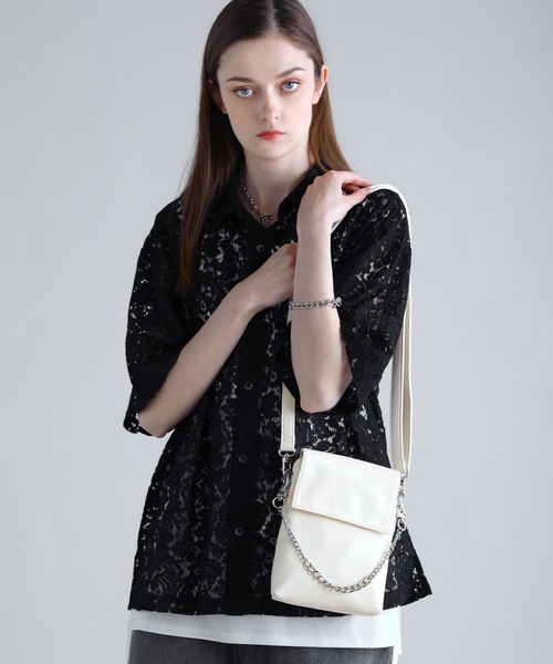 SOCCE（ソーシー）の「2way合皮ミニショルダーバッグ（ショルダーバッグ・メンズ・ブラック/ホワイト・F）」の5枚目の写真