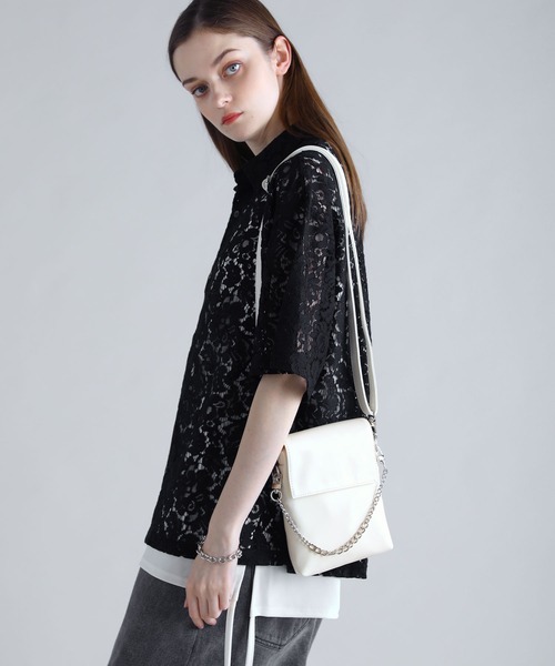 SOCCE（ソーシー）の「2way合皮ミニショルダーバッグ（ショルダーバッグ・メンズ・ブラック/ホワイト・F）」の6枚目の写真