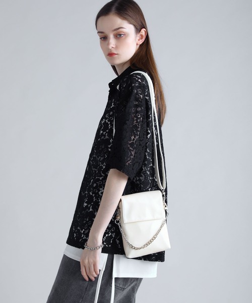 SOCCE（ソーシー）の「2way合皮ミニショルダーバッグ（ショルダーバッグ・メンズ・ブラック/ホワイト・F）」の7枚目の写真