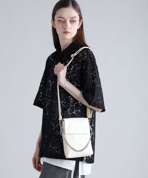 SOCCE（ソーシー）の「2way合皮ミニショルダーバッグ（ショルダーバッグ・メンズ・ブラック/ホワイト・F）」の8枚目の写真