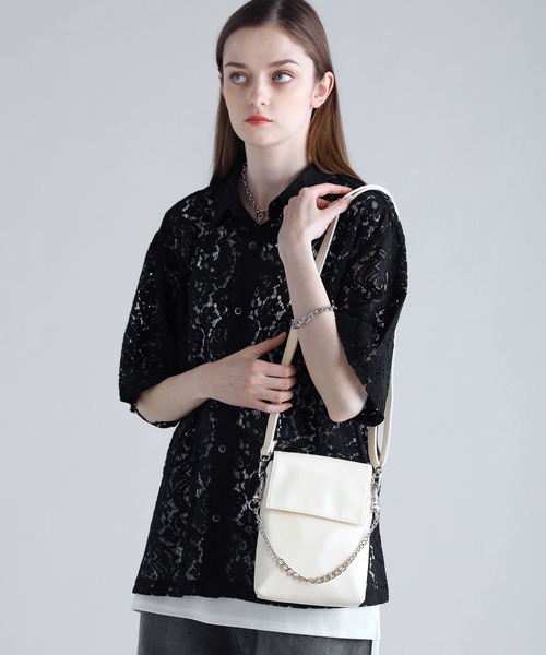 SOCCE（ソーシー）の「2way合皮ミニショルダーバッグ（ショルダーバッグ・メンズ・ブラック/ホワイト・F）」の9枚目の写真