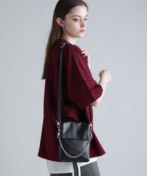 SOCCE（ソーシー）の「2way合皮ミニショルダーバッグ（ショルダーバッグ・メンズ・ブラック/ホワイト・F）」の21枚目の写真