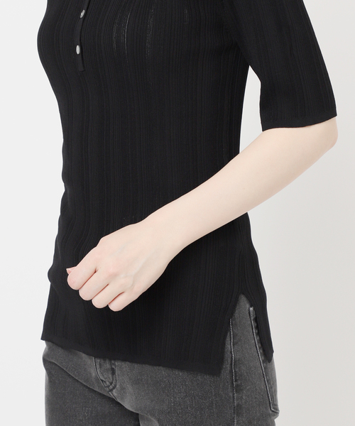 JOURNAL STANDARD relume（ジャーナルスタンダード　レリューム）の「【FUNCTION】ランダムリブ2WAYヘンリー（ニット/セーター・レディース・ブラック/ブラウン/ホワイト・FREE）」の9枚目の写真