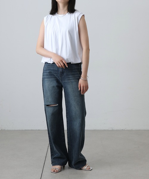 COLONY 2139(コロニートゥーワンスリーナイン)の「カットバルーンノースリトップス(Tシャツ/カットソー・レディース・チャコールグレー/ブラック/ミント/ホワイト・FREE)」の22枚目の写真