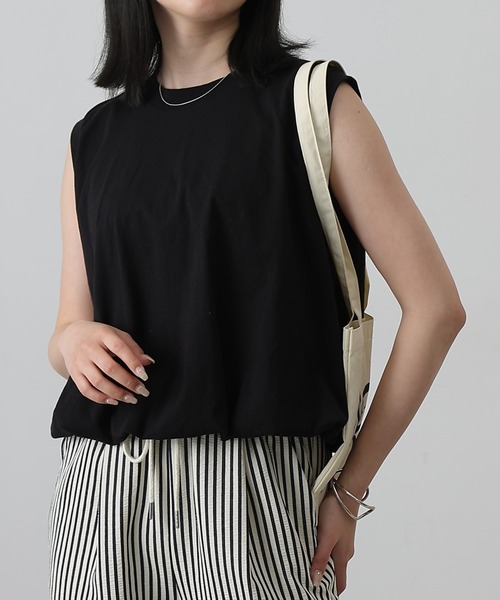 COLONY 2139(コロニートゥーワンスリーナイン)の「カットバルーンノースリトップス(Tシャツ/カットソー・レディース・チャコールグレー/ブラック/ミント/ホワイト・FREE)」の18枚目の写真