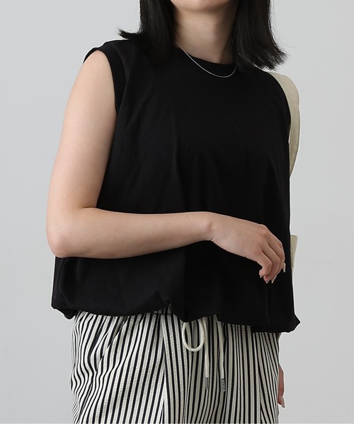 COLONY 2139(コロニートゥーワンスリーナイン)の「カットバルーンノースリトップス(Tシャツ/カットソー・レディース・チャコールグレー/ブラック/ミント/ホワイト・FREE)」の17枚目の写真